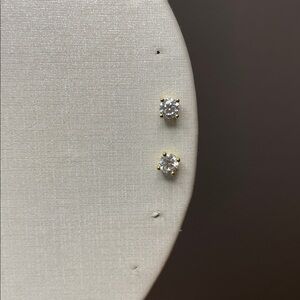 NEW - 0.25 CTW Moissanite Diamond Gold Over Sterling Silver Round Studs